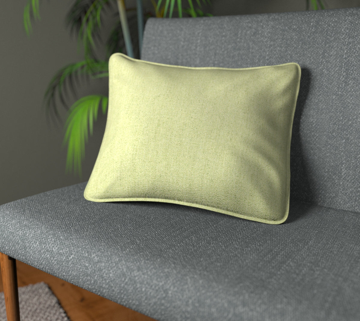 Ruskin Pistachio Piped Cushion