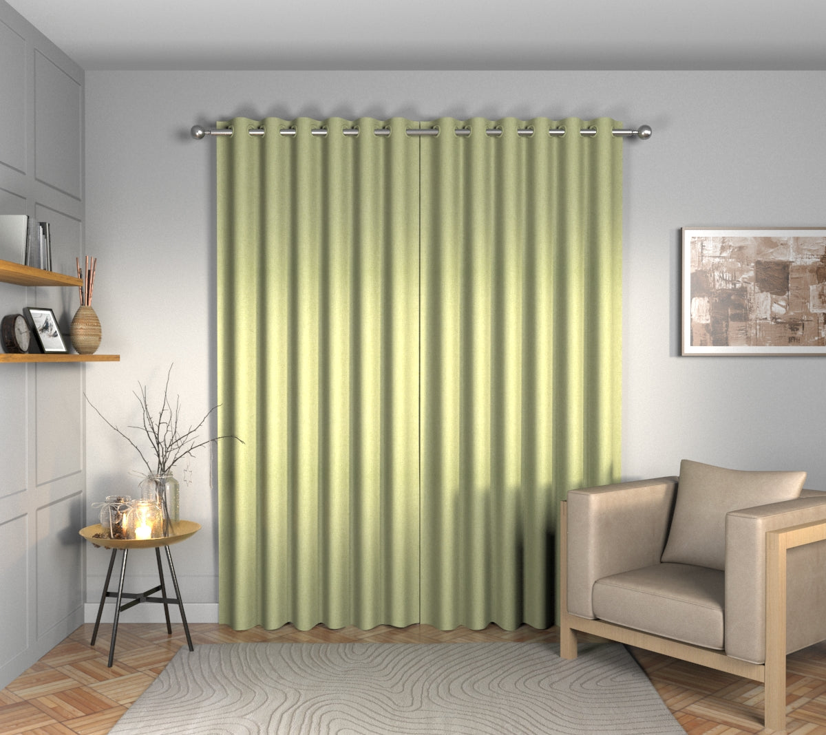 Ruskin Pistachio Eyelets Curtain