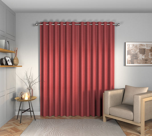 Ruskin Raspberry Eyelets Curtain