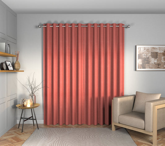 Ruskin Red Coral Eyelets Curtain