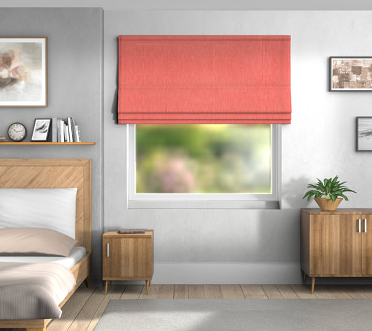 Ruskin Red Coral Default Roman Blind