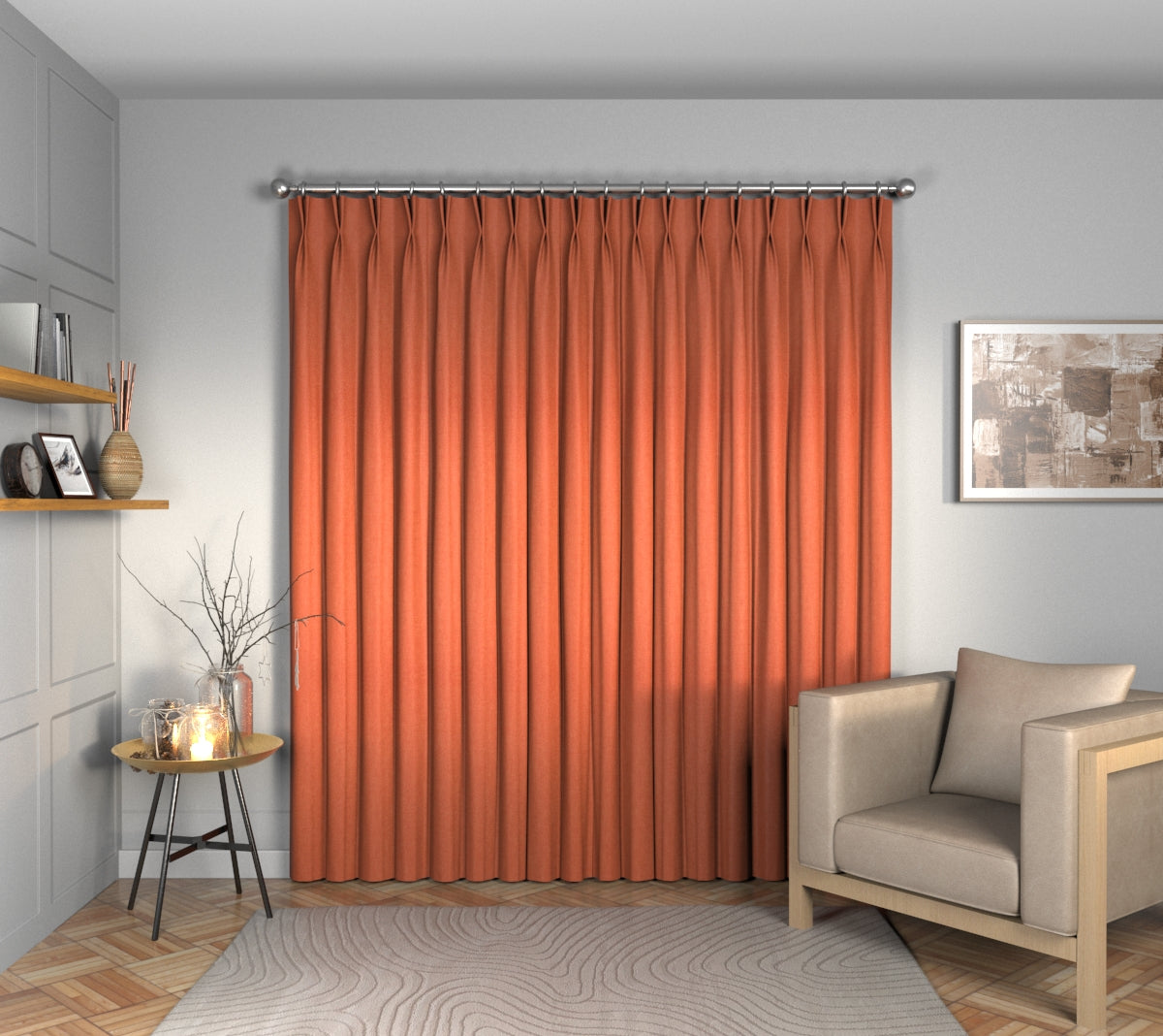 Ruskin Cayenne Double Pleat Curtain