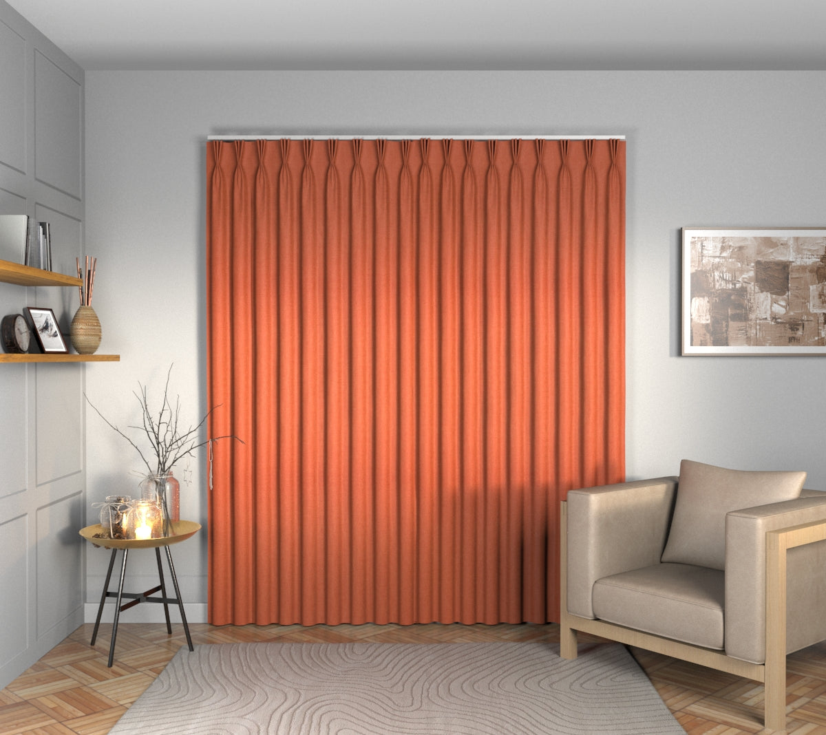 Ruskin Cayenne Triple Pleat Curtain