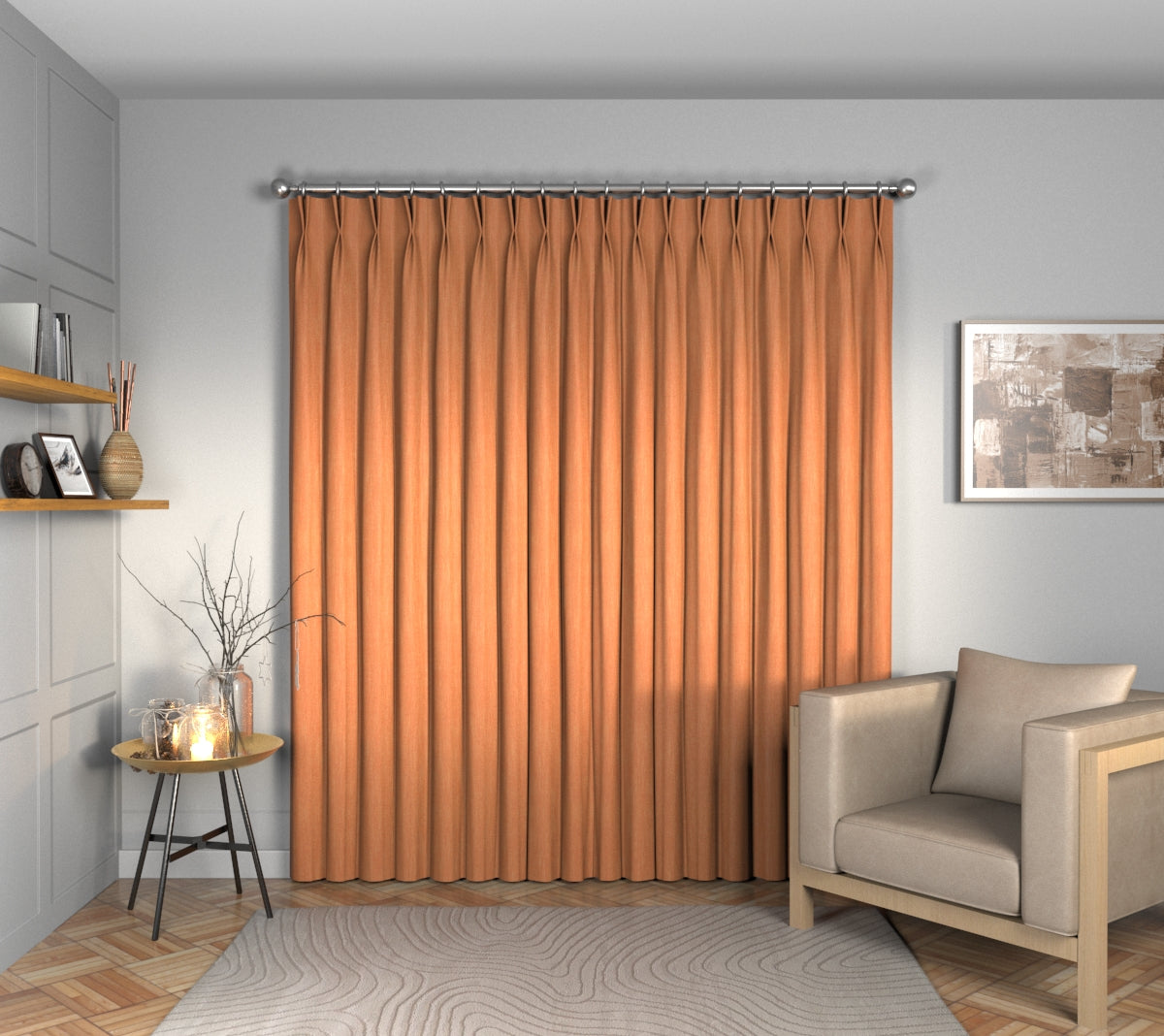 Ruskin Mango Double Pleat Curtain