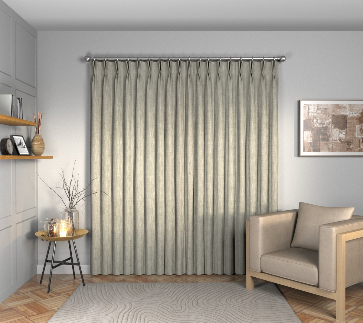 Ruskin Magnesium Double Pleat Curtain