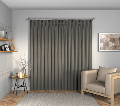 Ruskin Lava Rock Double Pleat Curtain