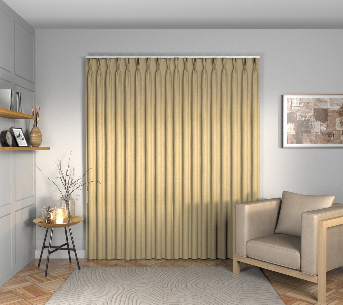Ruskin Fudge Triple Pleat Curtain