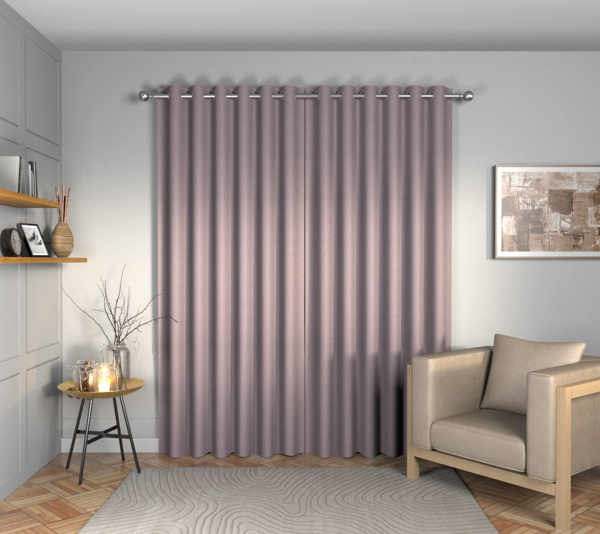Ruskin Lavender Eyelets Curtain