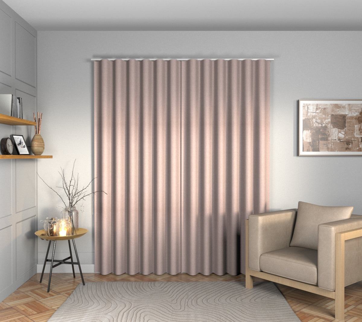 Ruskin Rose Quartz Wave Curtain