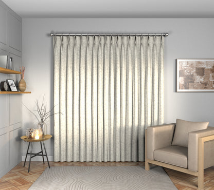 Acacia Oyster Double Pleat Curtain