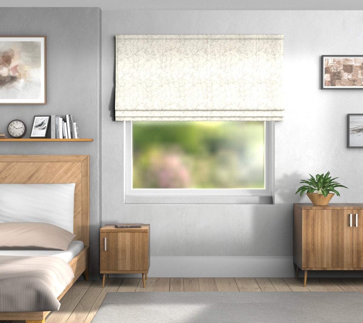 Acacia Oyster Default Roman Blind