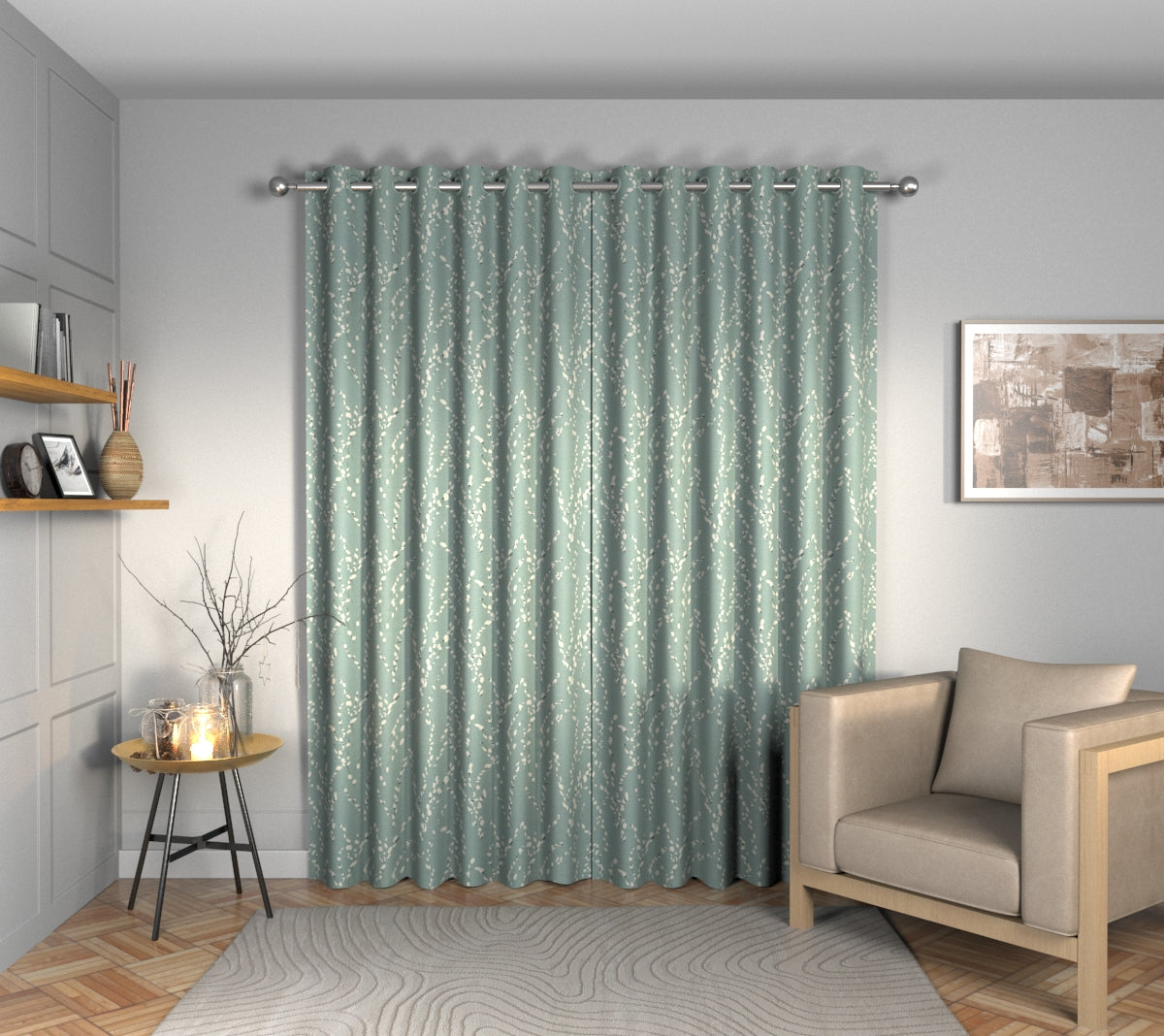 Mikado Rockpool Eyelets Curtain