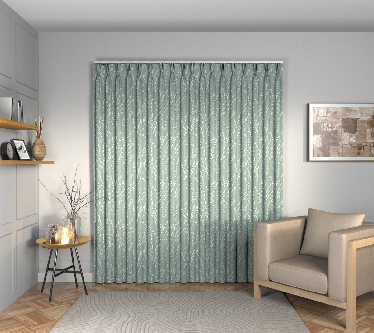 Mikado Rockpool Triple Pleat Curtain