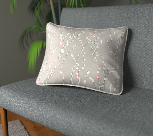 Mikado Red Coral Piped Cushion