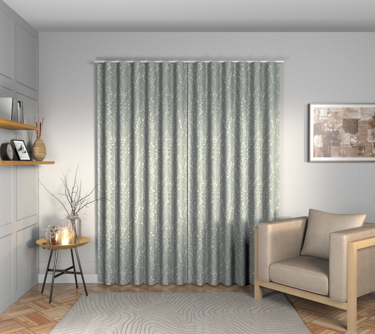 Mikado French Blue Wave Curtain