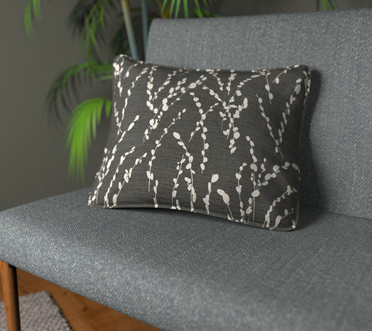 Mikado Grey Seal Piped Cushion