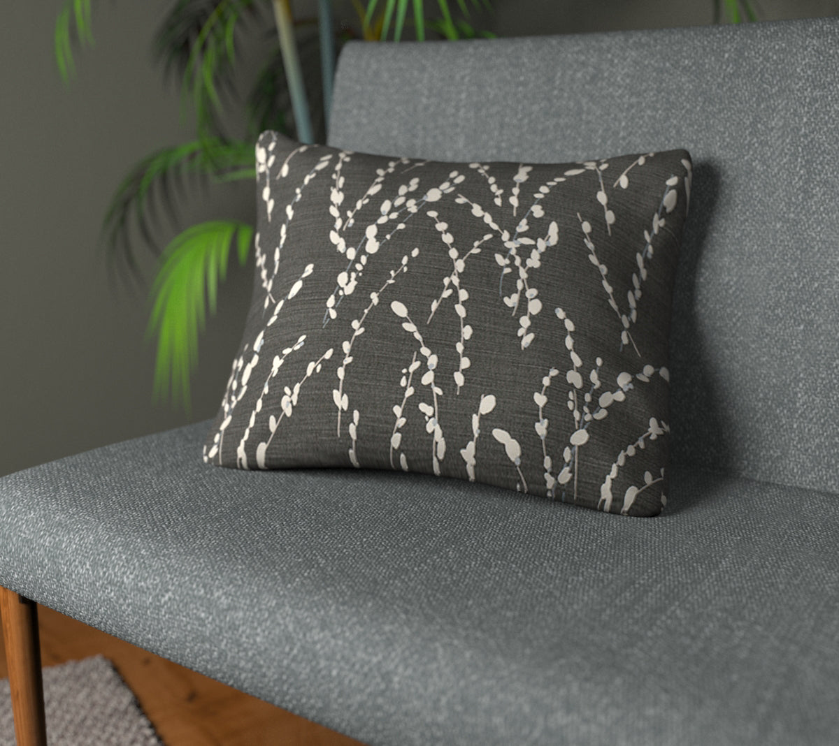 Mikado Grey Seal Plain Cushion