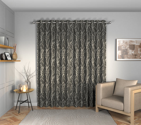 Mikado Grey Seal Eyelets Curtain