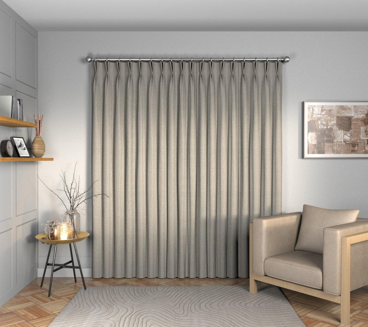 Olavi Stucco Double Pleat Curtain