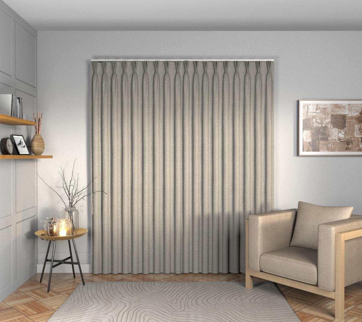 Olavi Stucco Triple Pleat Curtain