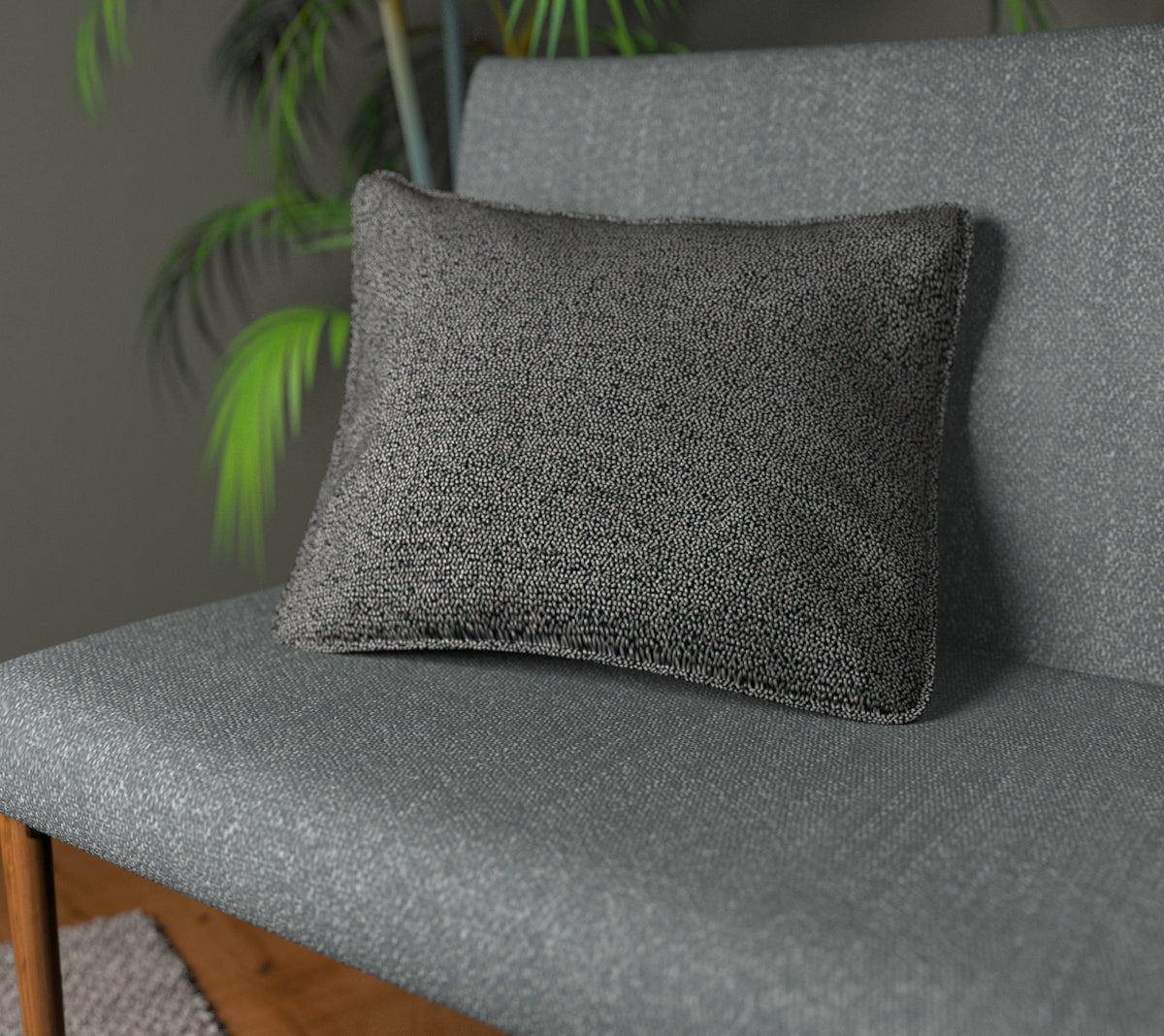 Olavi Charcoal Piped Cushion