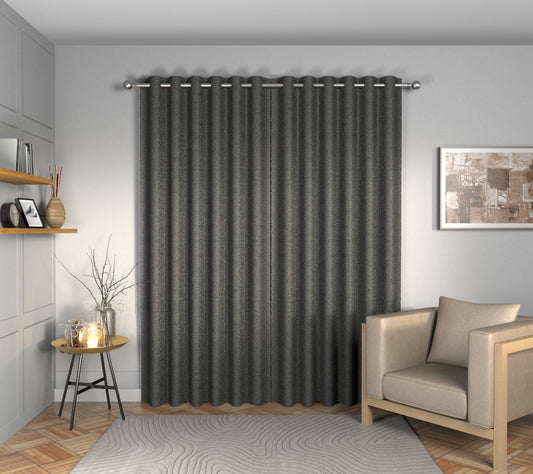 Olavi Charcoal Eyelets Curtain