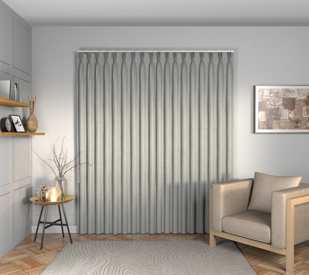 Olavi Turtle Dove Triple Pleat Curtain