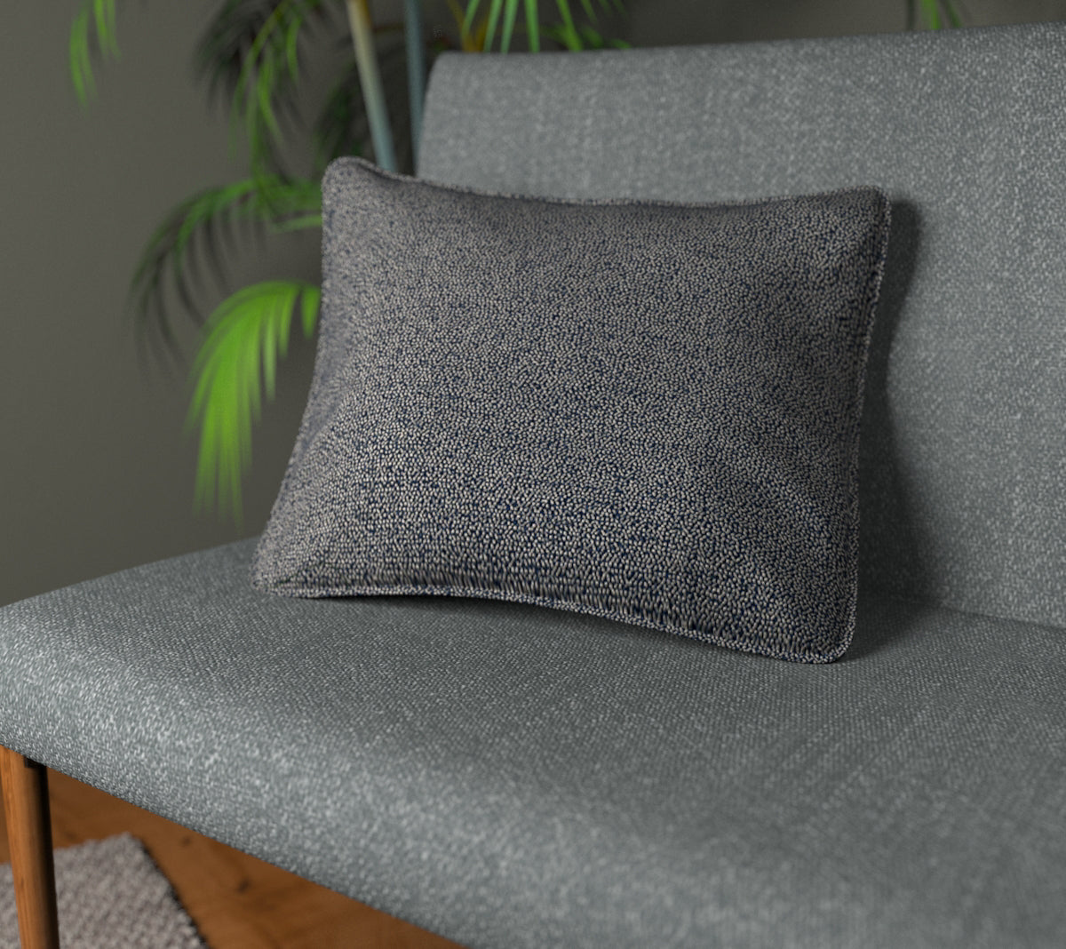 Olavi Petrol Blue Piped Cushion