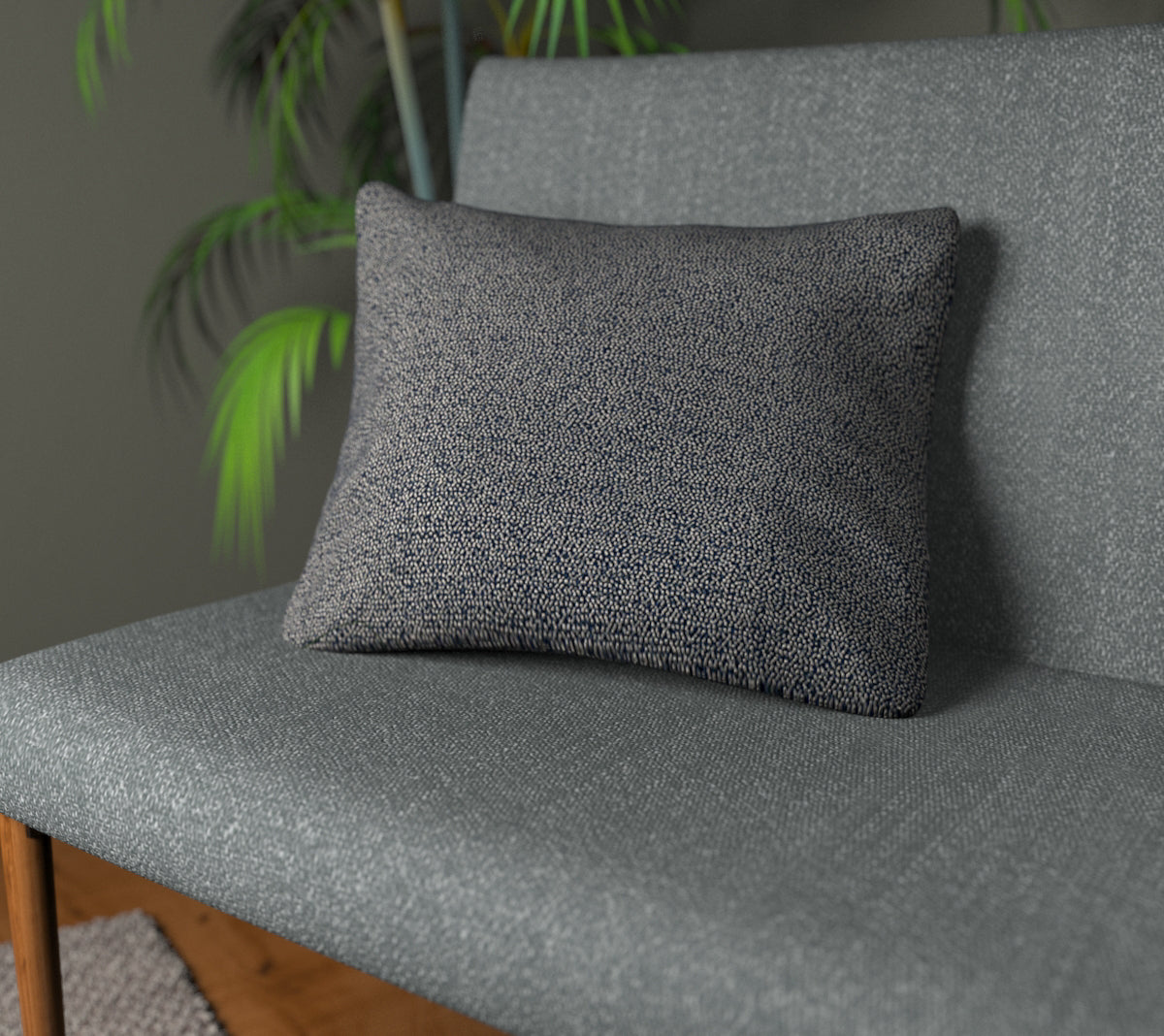 Olavi Petrol Blue Plain Cushion