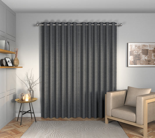 Olavi Petrol Blue Eyelets Curtain