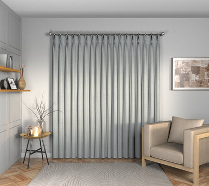 Olavi Gris Double Pleat Curtain