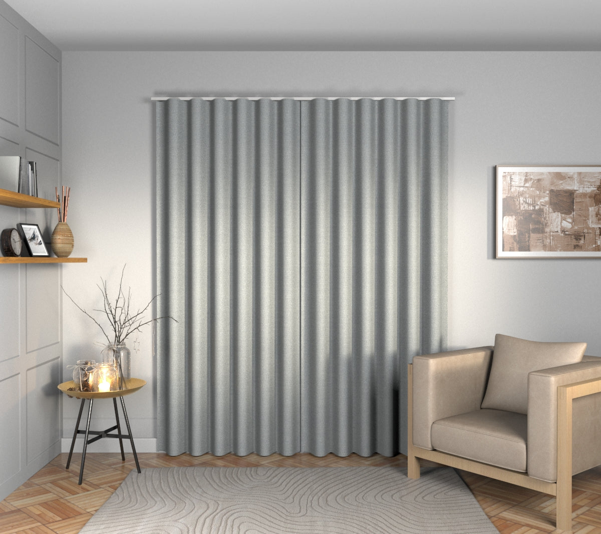 Olavi Gris Wave Curtain