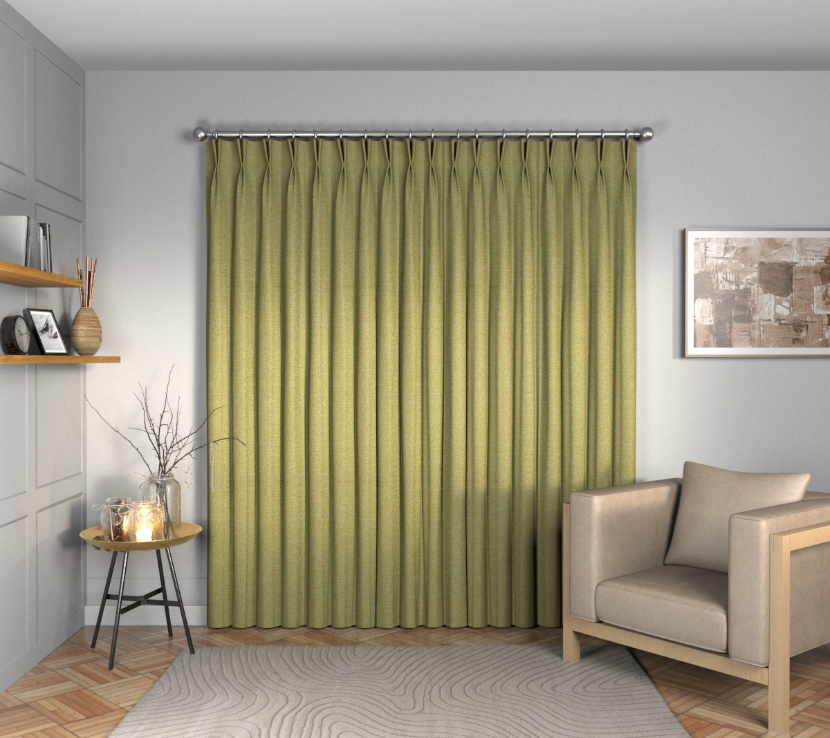 Olavi Pesto Double Pleat Curtain