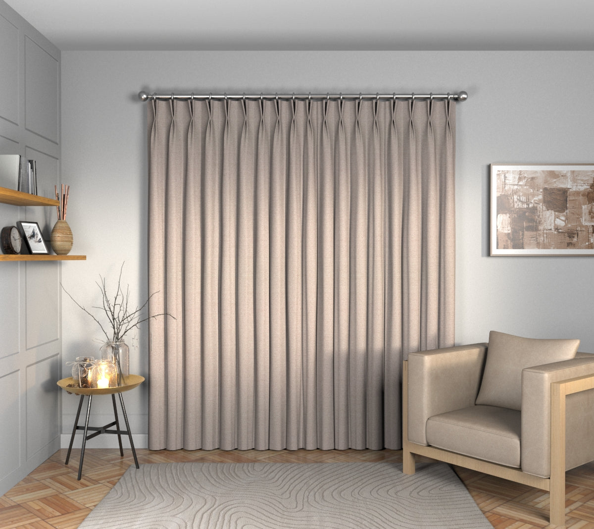 Olavi Wild Rose Double Pleat Curtain