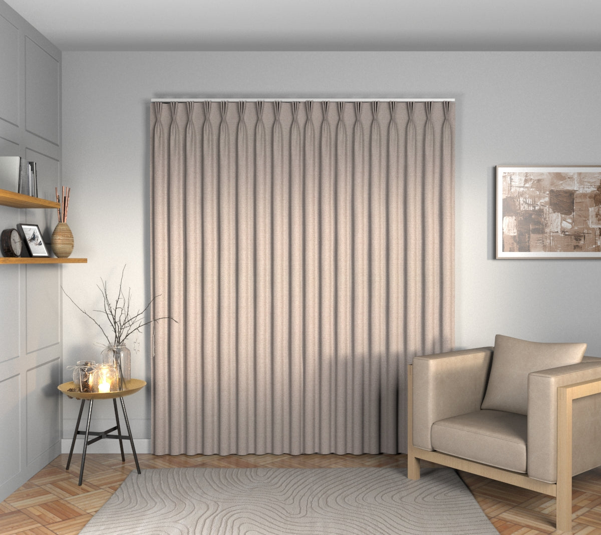 Olavi Wild Rose Triple Pleat Curtain