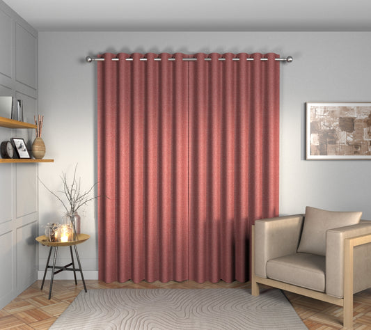 Olavi Red Tulip Eyelets Curtain