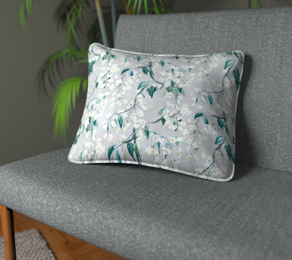Wisteria Jade Piped Cushion