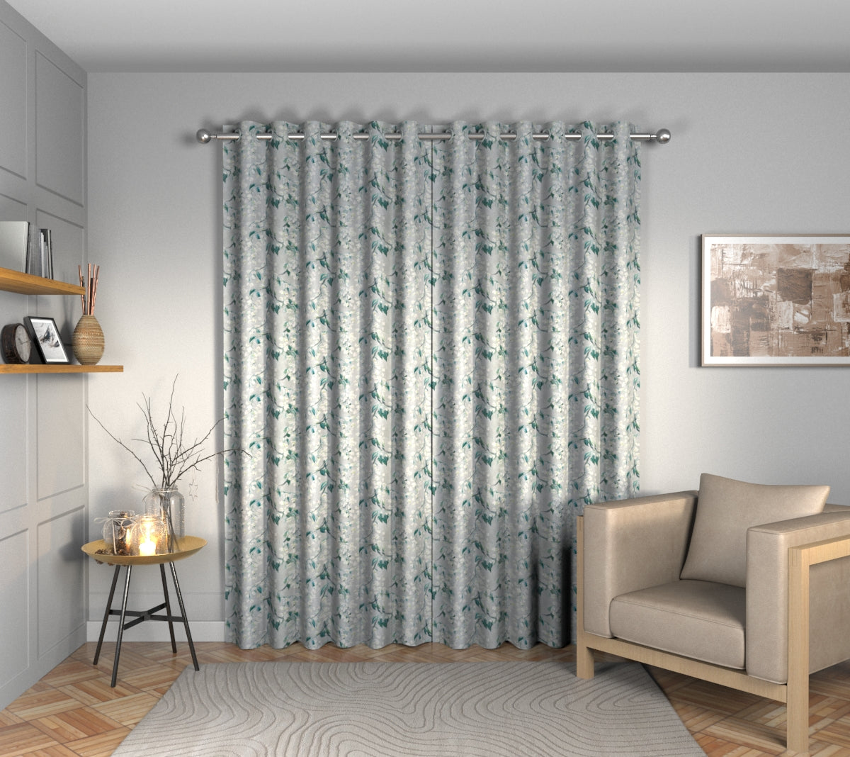 Wisteria Jade Eyelets Curtain