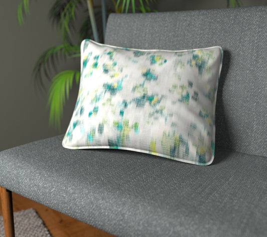 Wild Garden Jade Piped Cushion