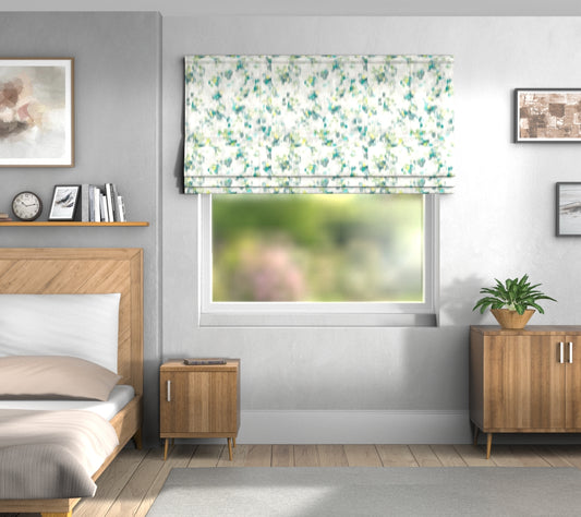 Wild Garden Jade Default Roman Blind