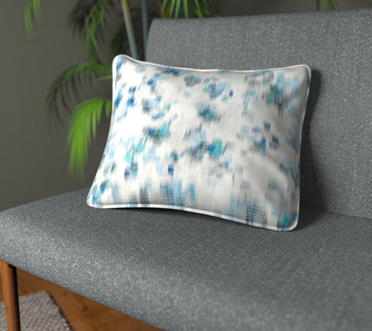 Wild Garden Cobalt Piped Cushion