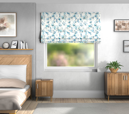 Wild Garden Cobalt Default Roman Blind