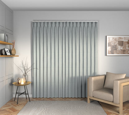 Hennell Smoke Blue Triple Pleat Curtain