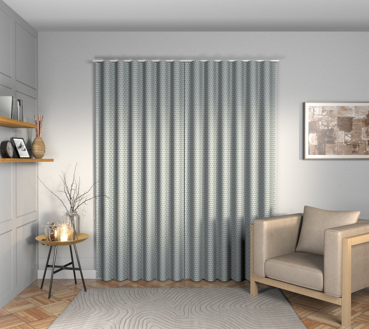 Hennell Smoke Blue Wave Curtain
