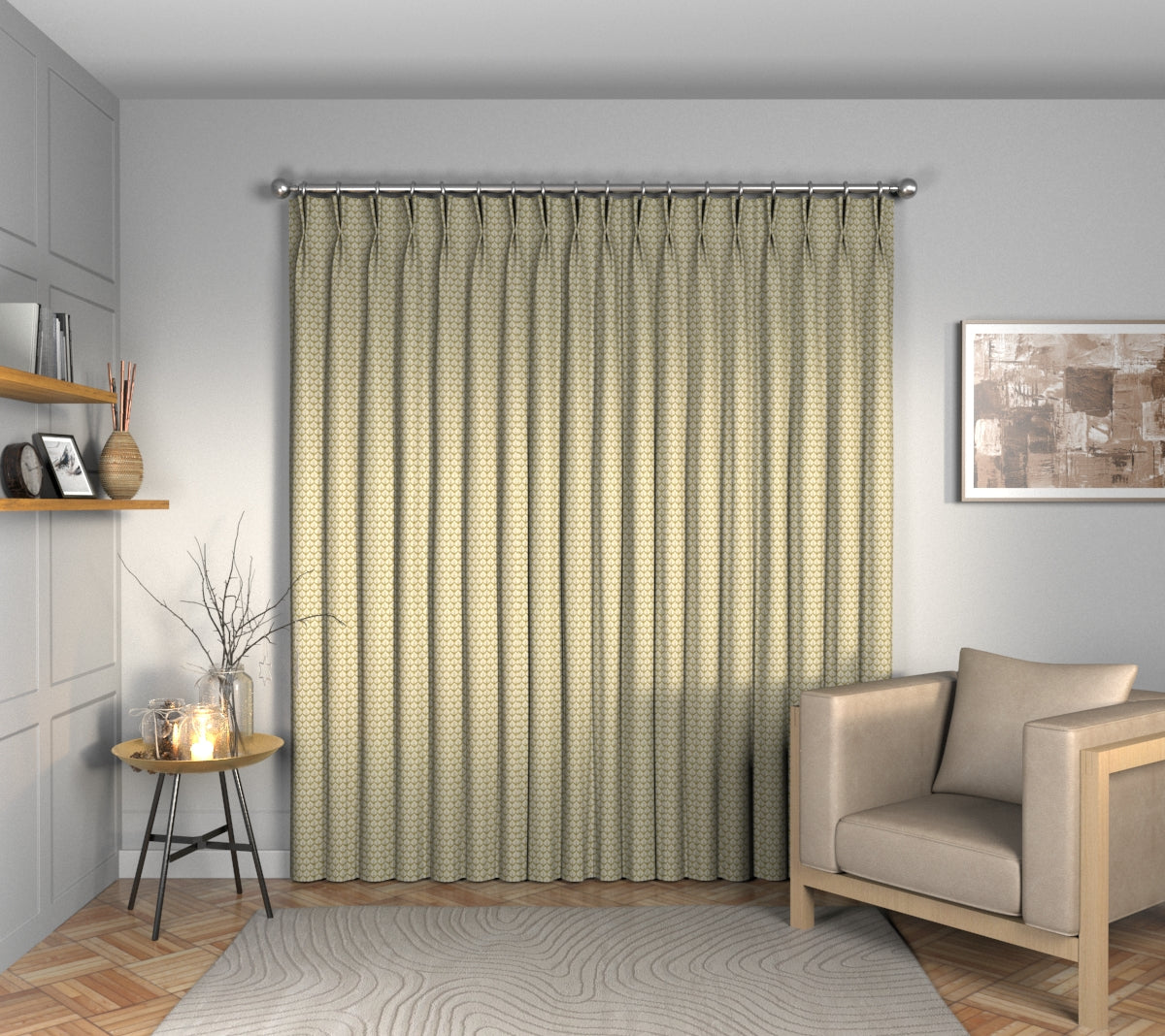 Hennell Fenugreek Double Pleat Curtain
