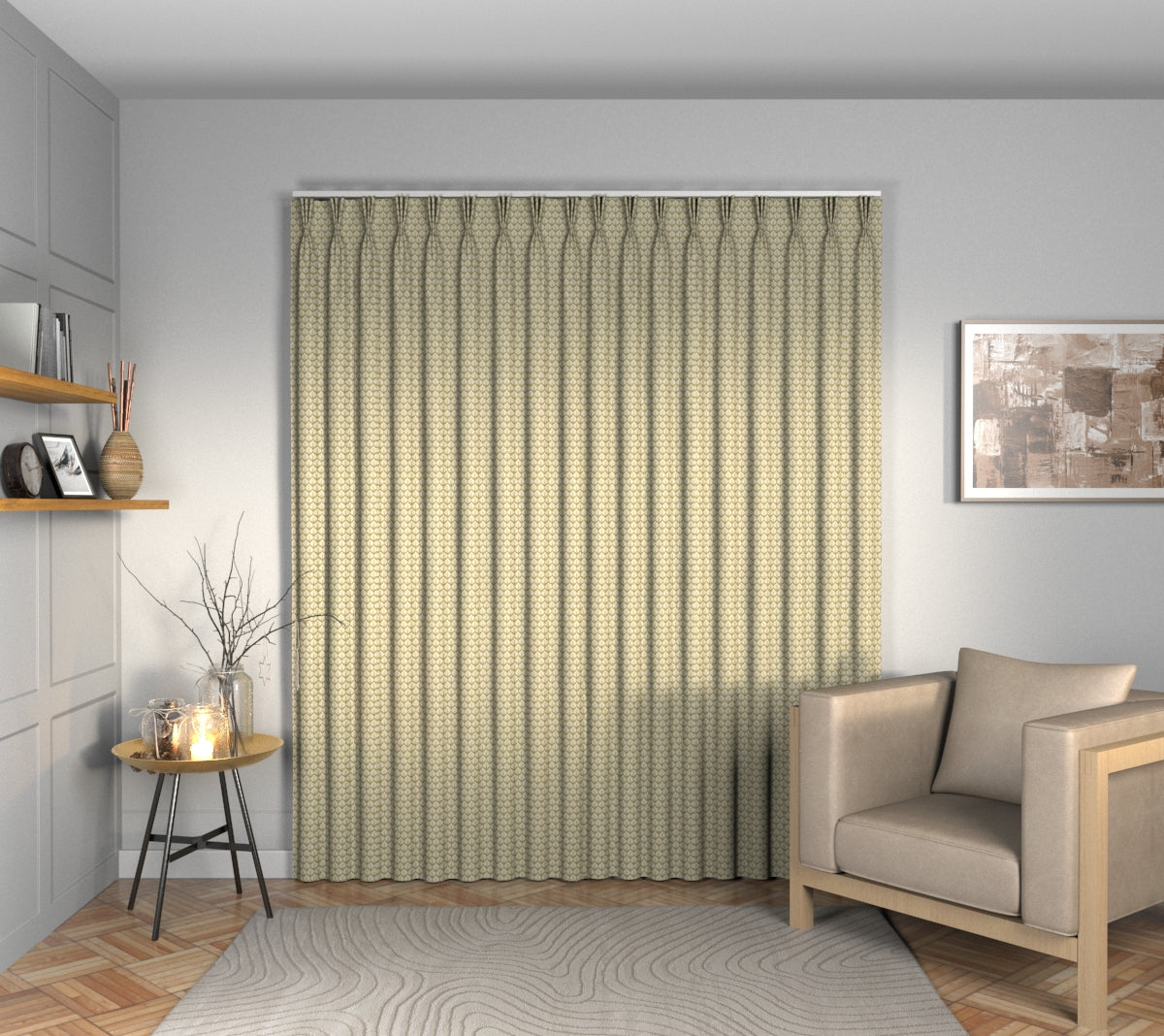 Hennell Fenugreek Triple Pleat Curtain