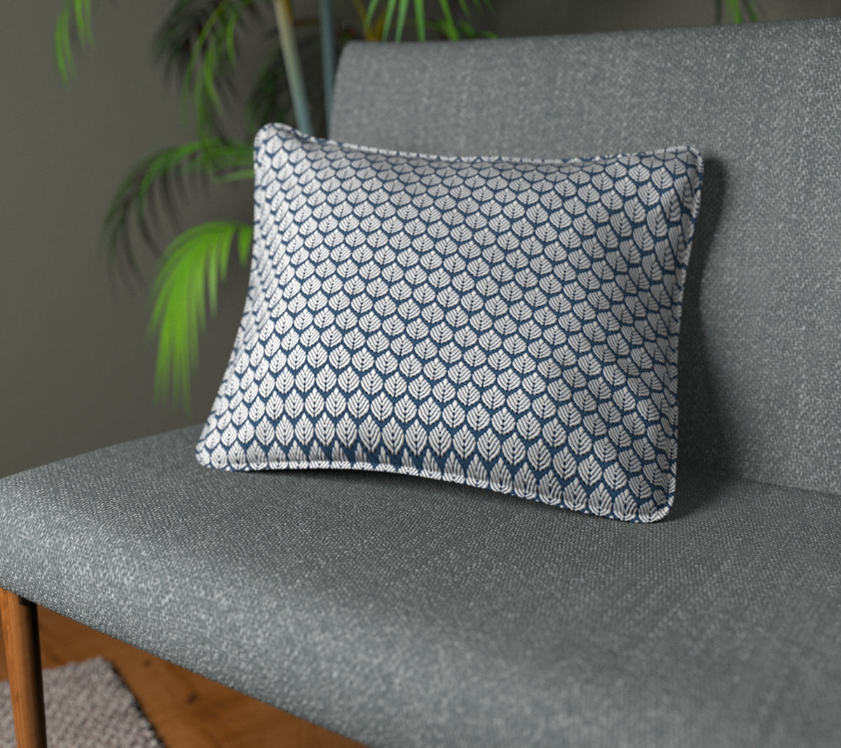 Hennell Buxton Blue Piped Cushion