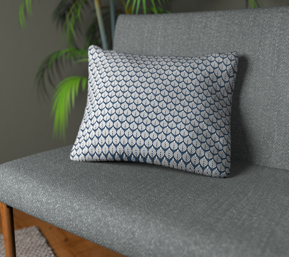 Hennell Buxton Blue Plain Cushion