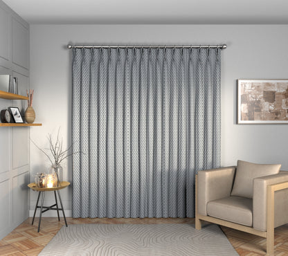 Hennell Buxton Blue Double Pleat Curtain
