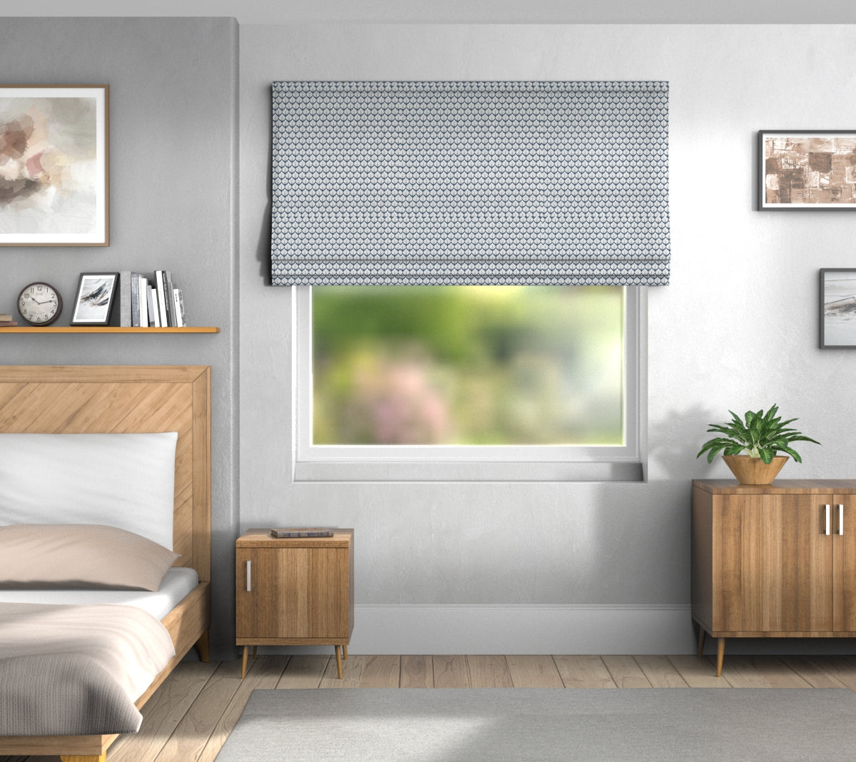 Hennell Buxton Blue Default Roman Blind
